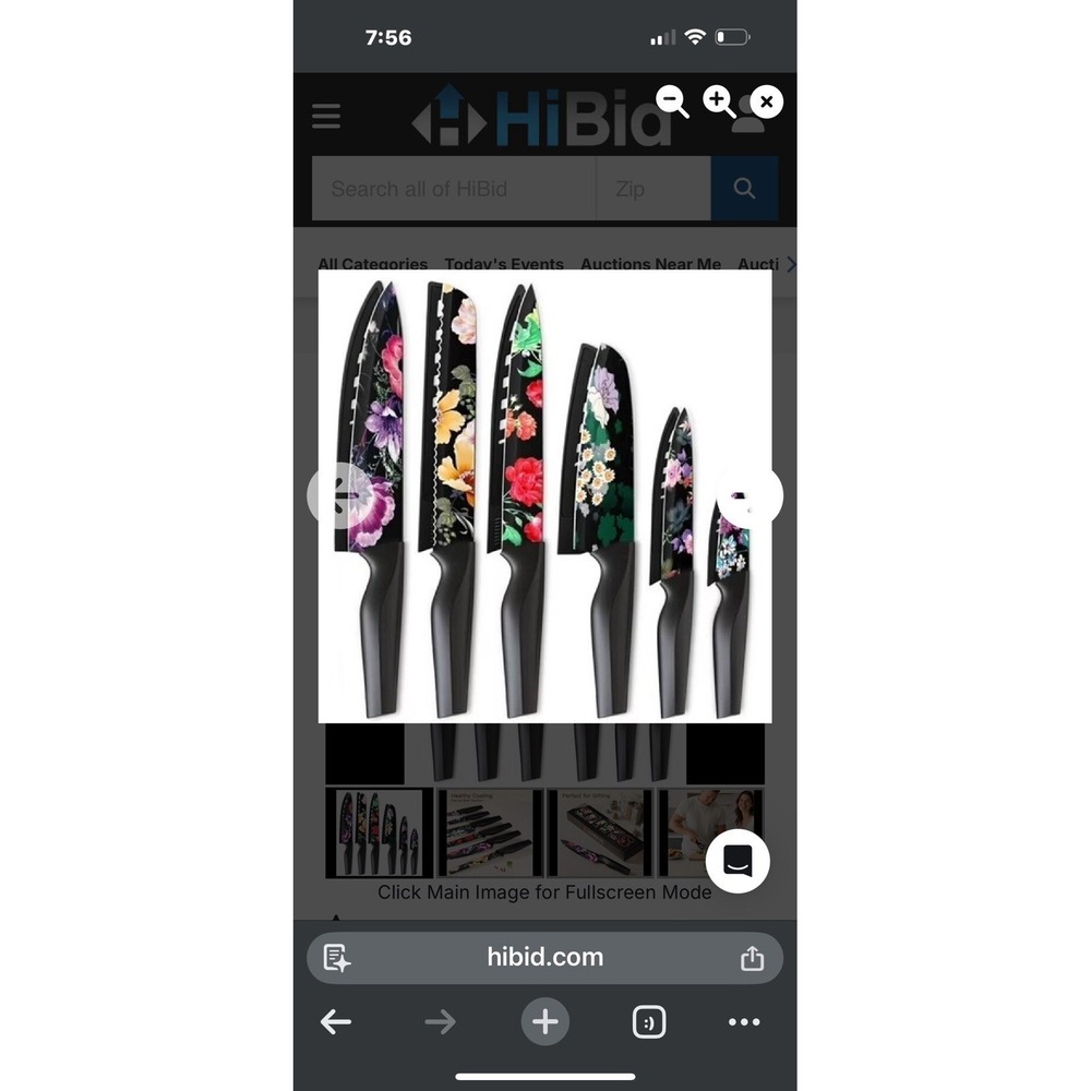 Astercook Knife Set 6 Piece Flower Kitchen Stainless Steel 6 Blade Guards Black